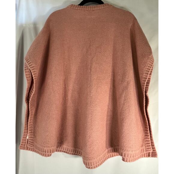 Loft Pink Crochet Poncho Sweater Regular Size XS/S - Picture 3 of 4